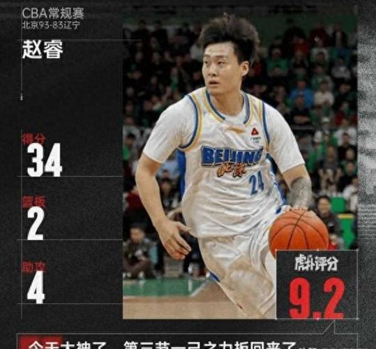 太猛了！赵睿第三节5中5轰下14分2助1断带队反超