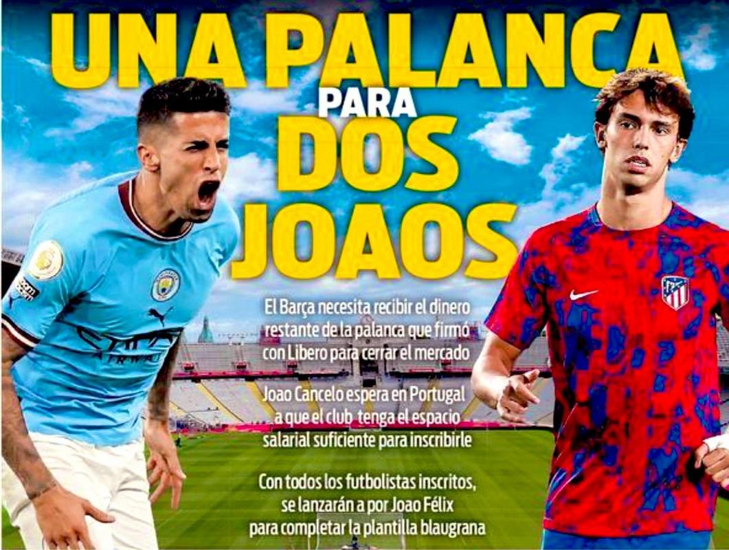 每体：巴萨想留住坎塞洛并引进即战力后卫，考虑格里马尔多、卡约